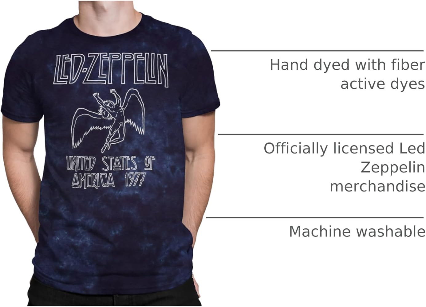 LED ZEPPELIN 1977年アメリカツアーTシャツ Amazon.com: Led Zeppelin 1977 American Tour Black Mens T
